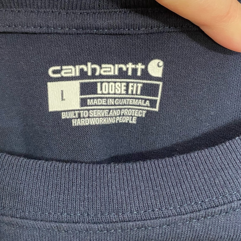 Carhartt Loose Fit Men's Navy Long Sleeve Pocket Shirt Large-Corteva Agriscience - Picture 3 of 4